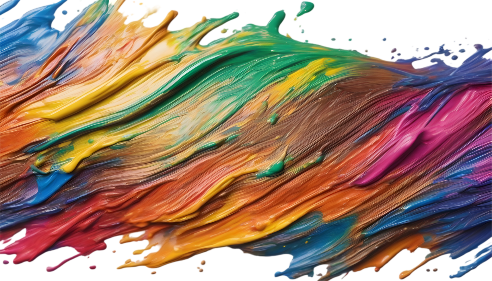 Rainbow wave oil painting using brush technique. Ai-Generated png