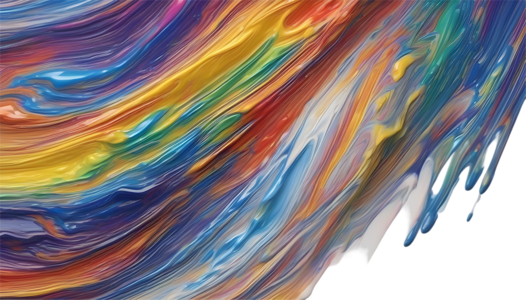 Rainbow wave oil painting using brush technique. Ai-Generated png