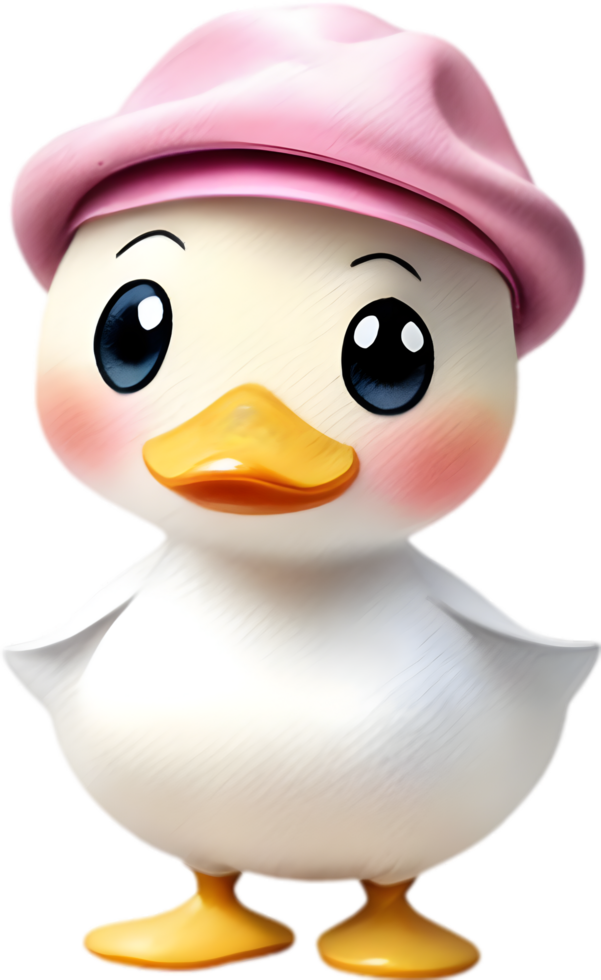 Cute watercolor cartoon duckling. Duckling clipart. AI-Generated png