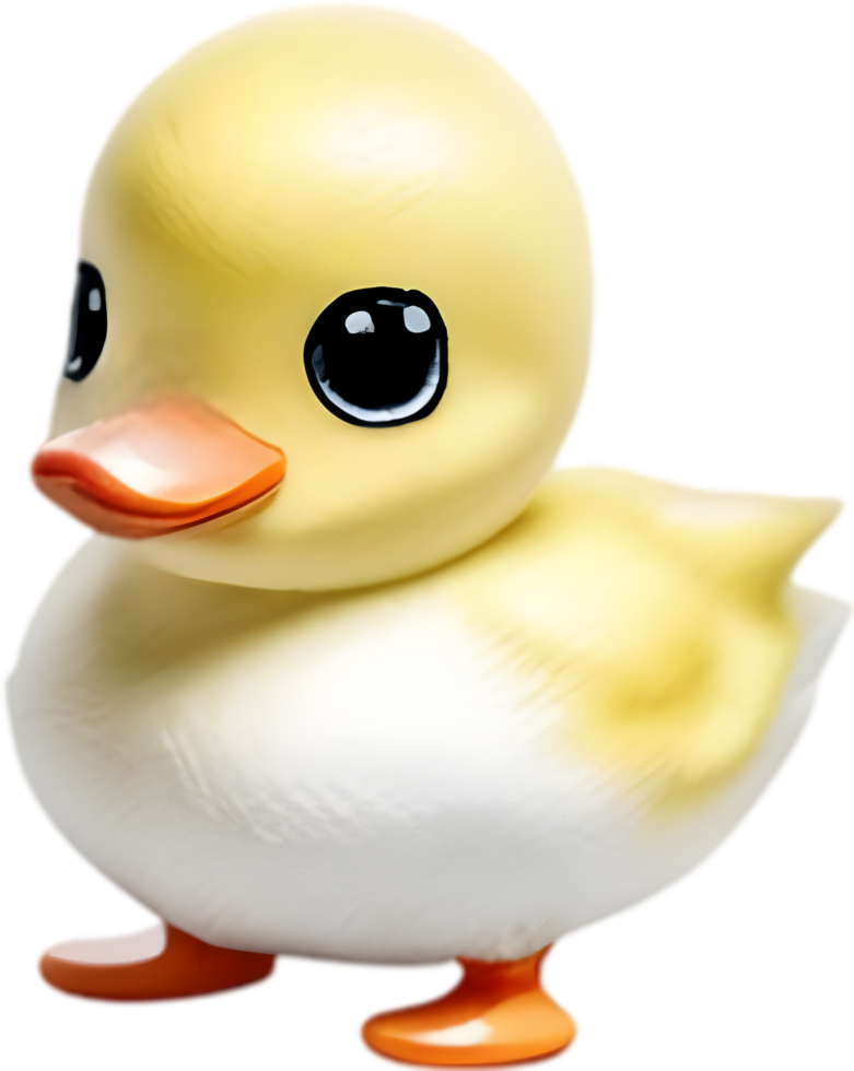 Cute watercolor cartoon duckling. Duckling clipart. AI-Generated png