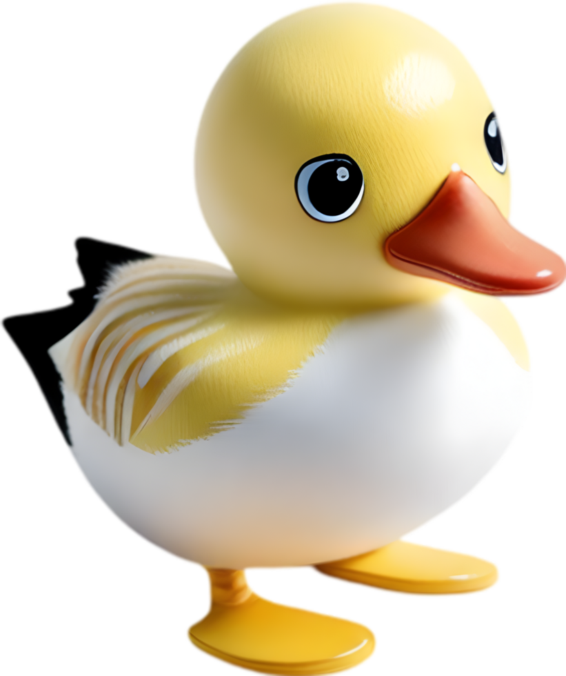 Cute watercolor cartoon duckling. Duckling clipart. AI-Generated png
