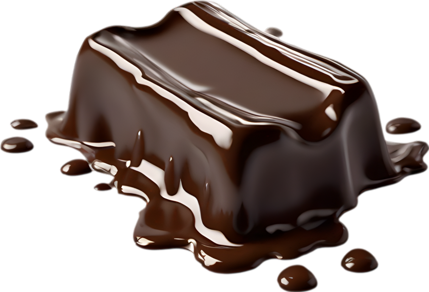 Picture of delicious-looking melted Chocolate. AI-Generated png