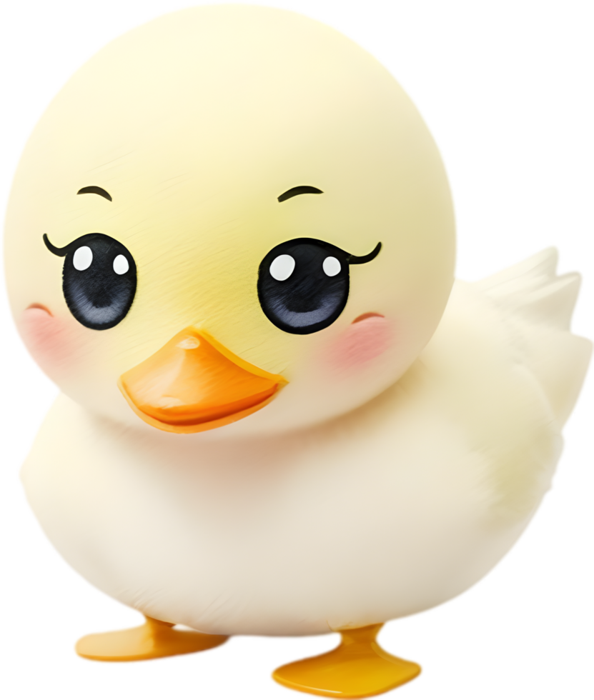 Cute watercolor cartoon duckling. Duckling clipart. AI-Generated png