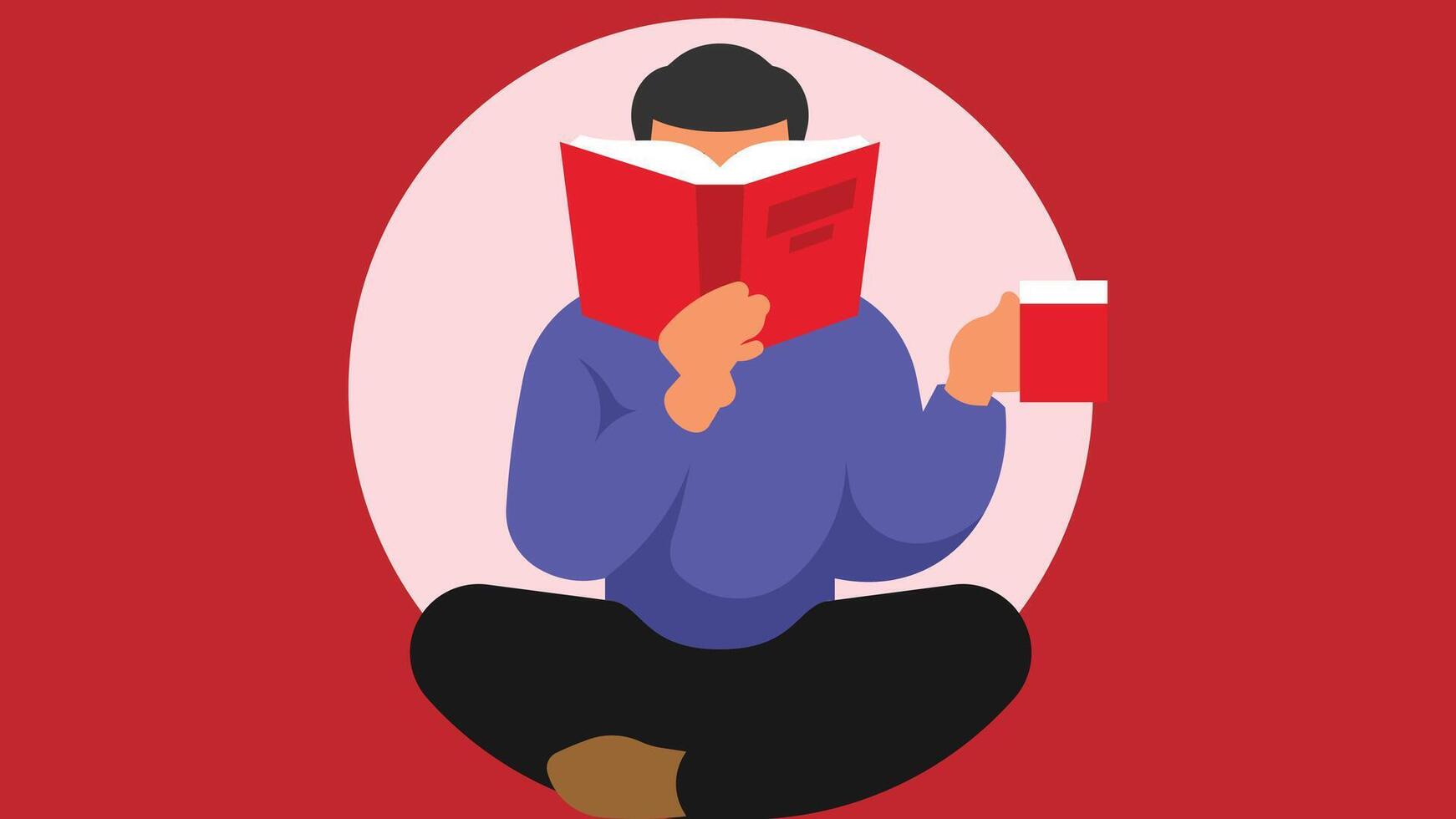 person holds a book a reading books illustration vector