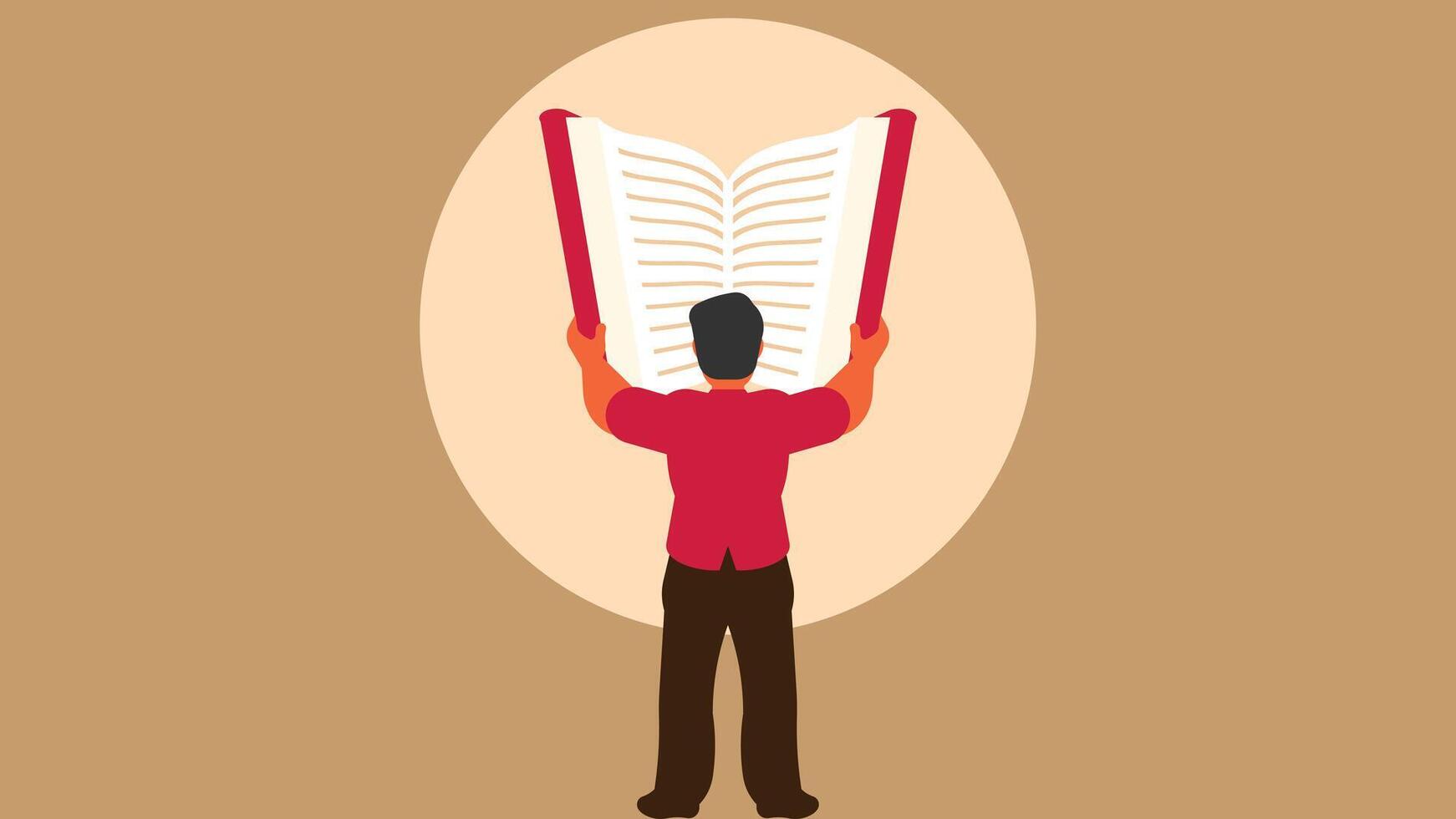 person holds a book a reading books illustration vector