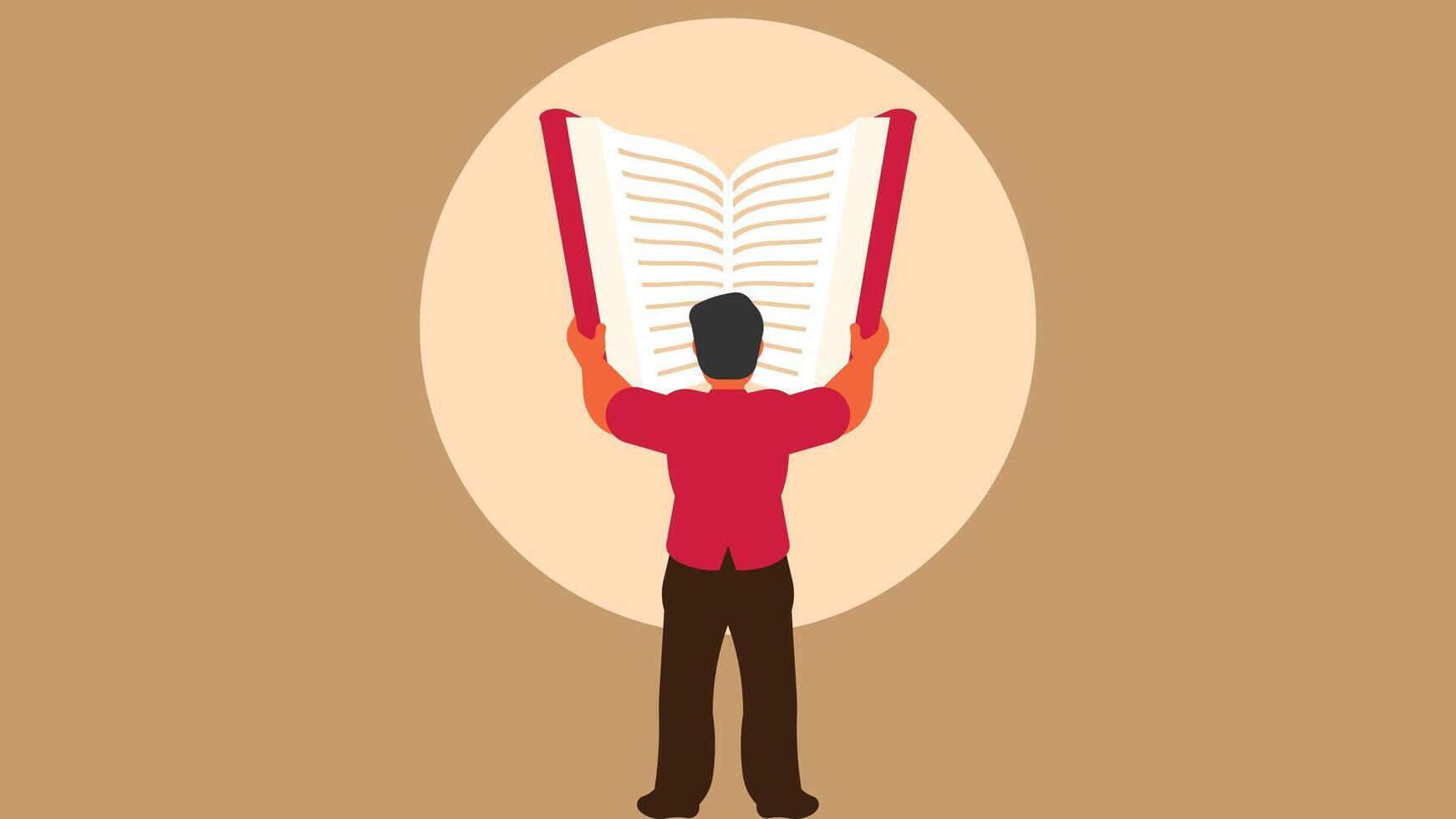 person holds a book a reading books illustration vector