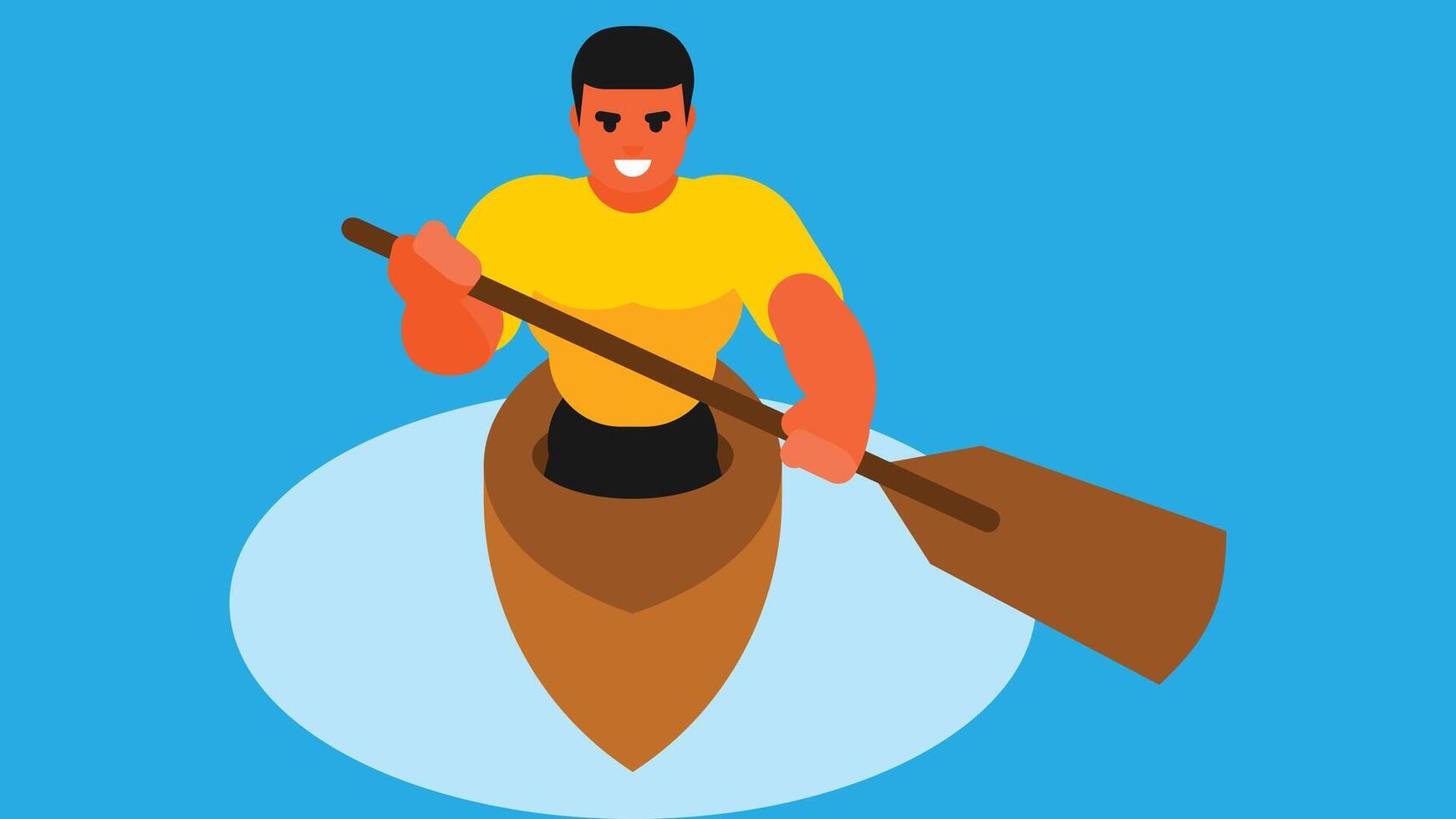 person doing rafting sports and activities illustration vector