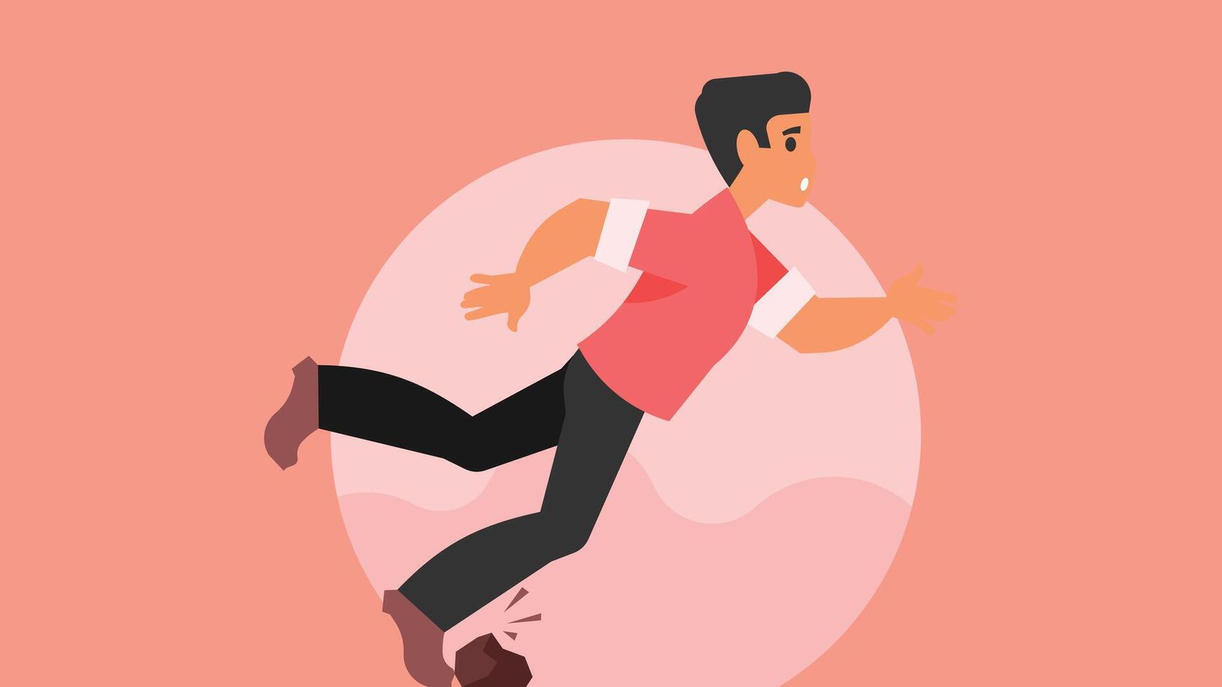 Person tripped on a stone on the street illustration vector