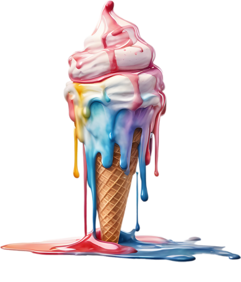 Picture of delicious-looking melted ice cream. AI-Generated png