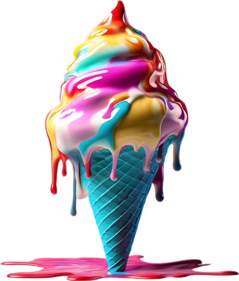 Picture of delicious-looking melted ice cream. AI-Generated png