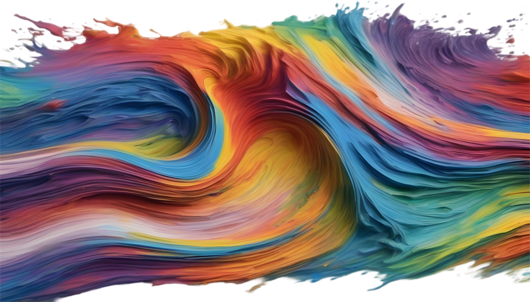 Rainbow wave oil painting using brush technique. Ai-Generated png