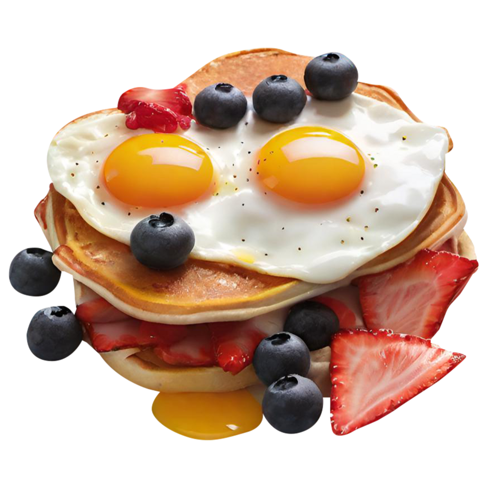 Plate with tasty breakfast png