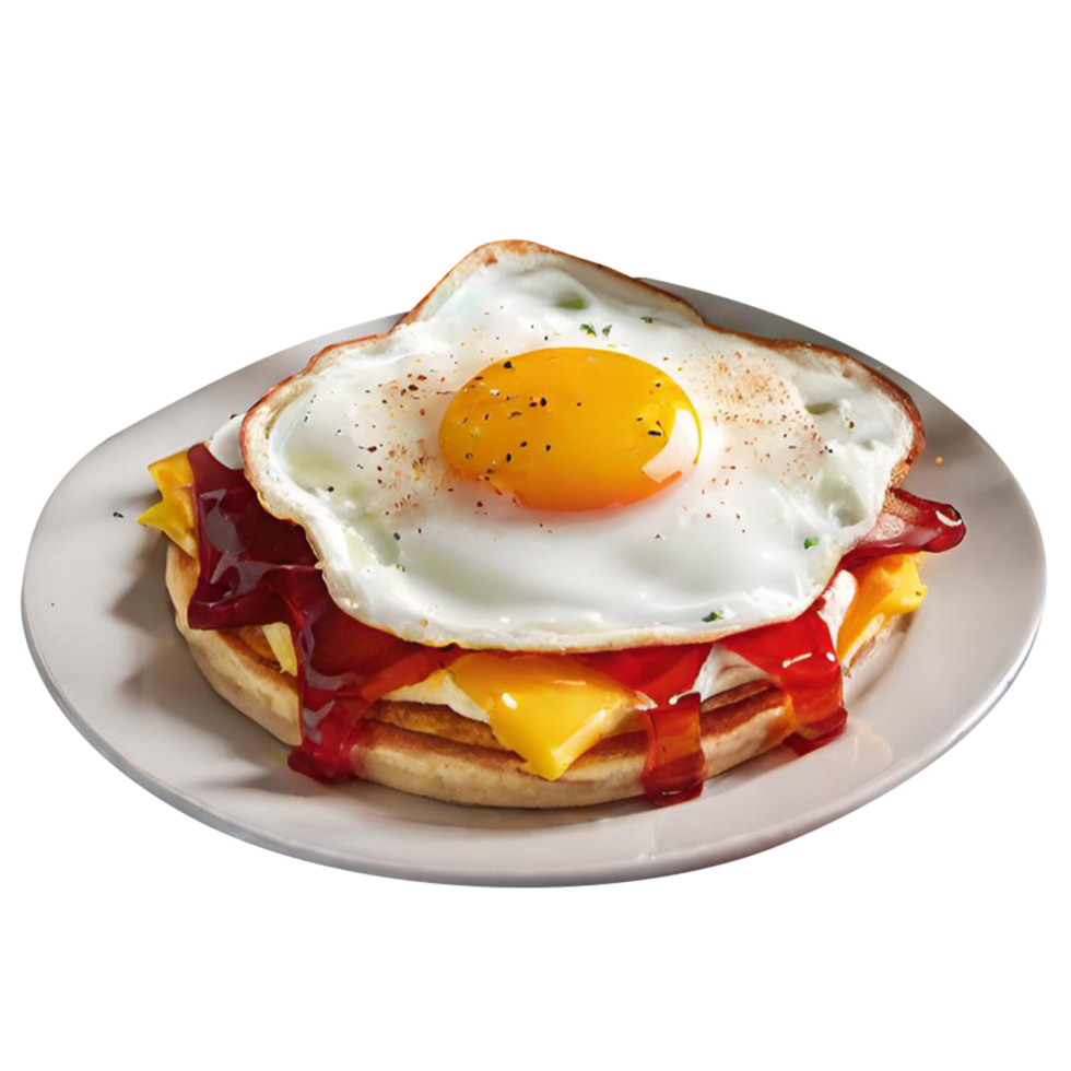 Plate with tasty breakfast png