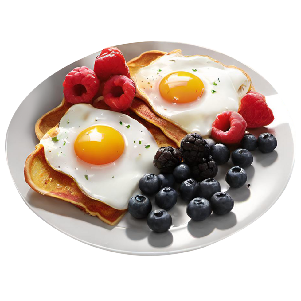 Plate with tasty breakfast png