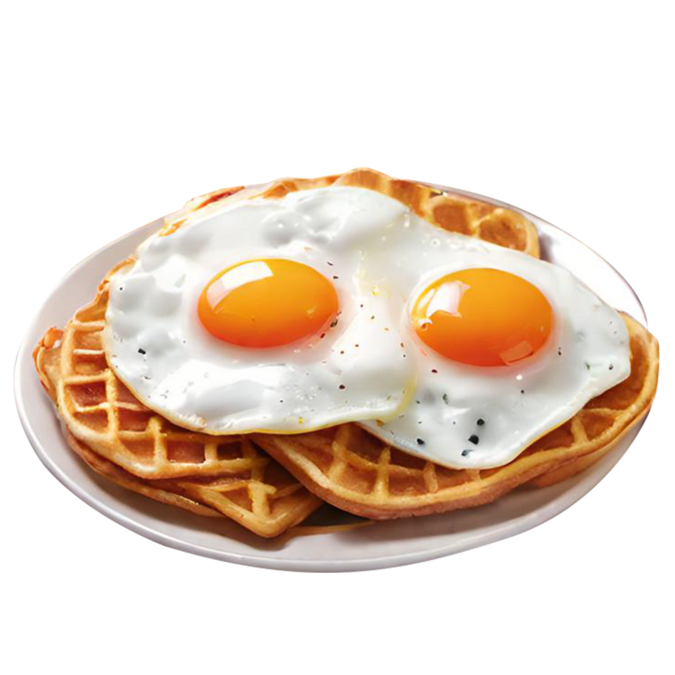 Plate with tasty breakfast png