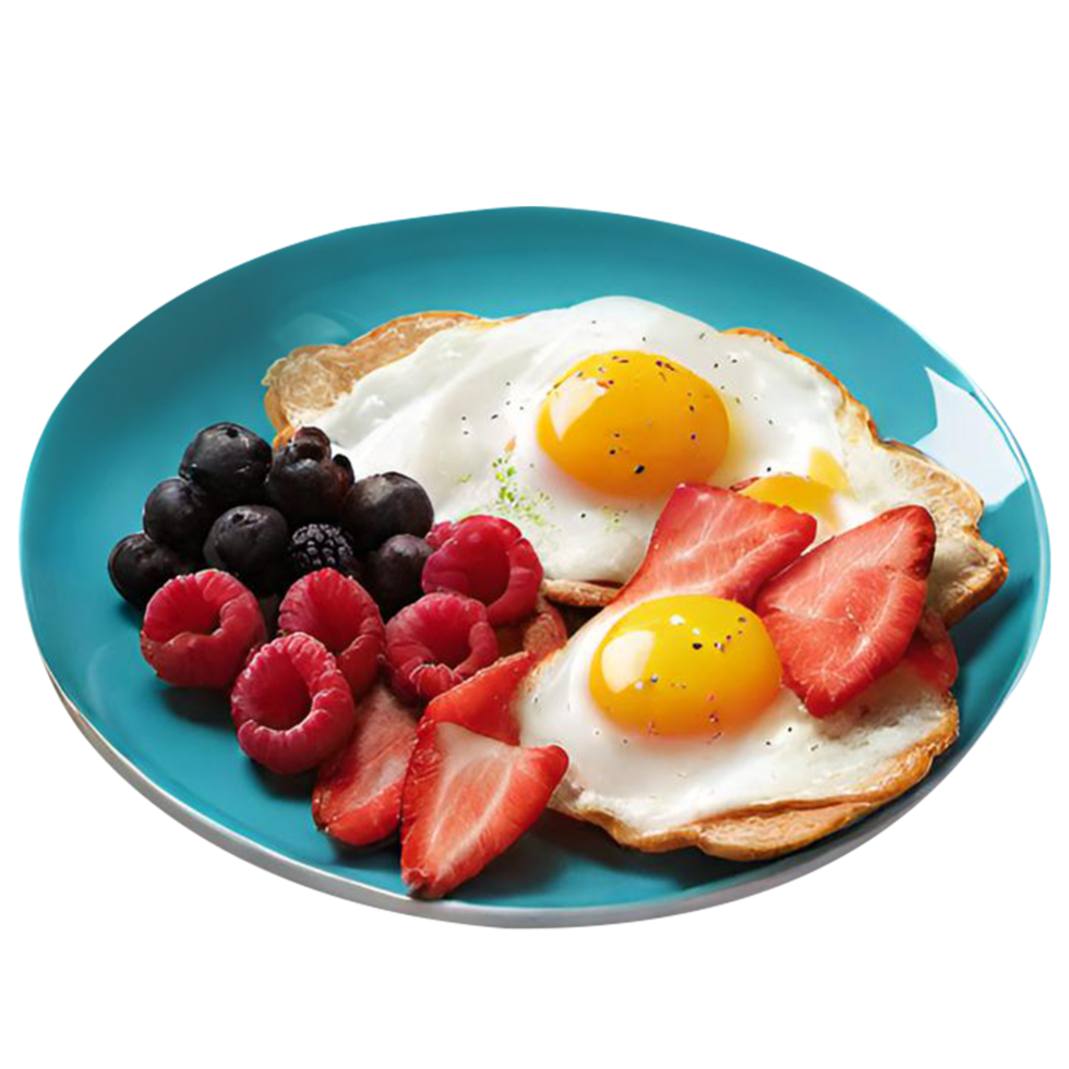 Plate with tasty breakfast png