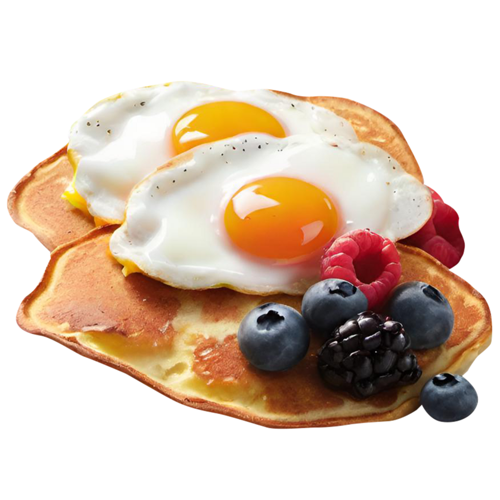 Plate with tasty breakfast png