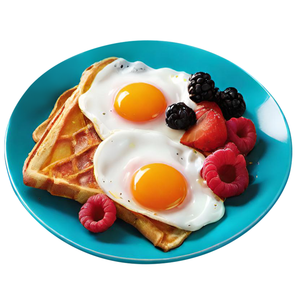 Plate with tasty breakfast png