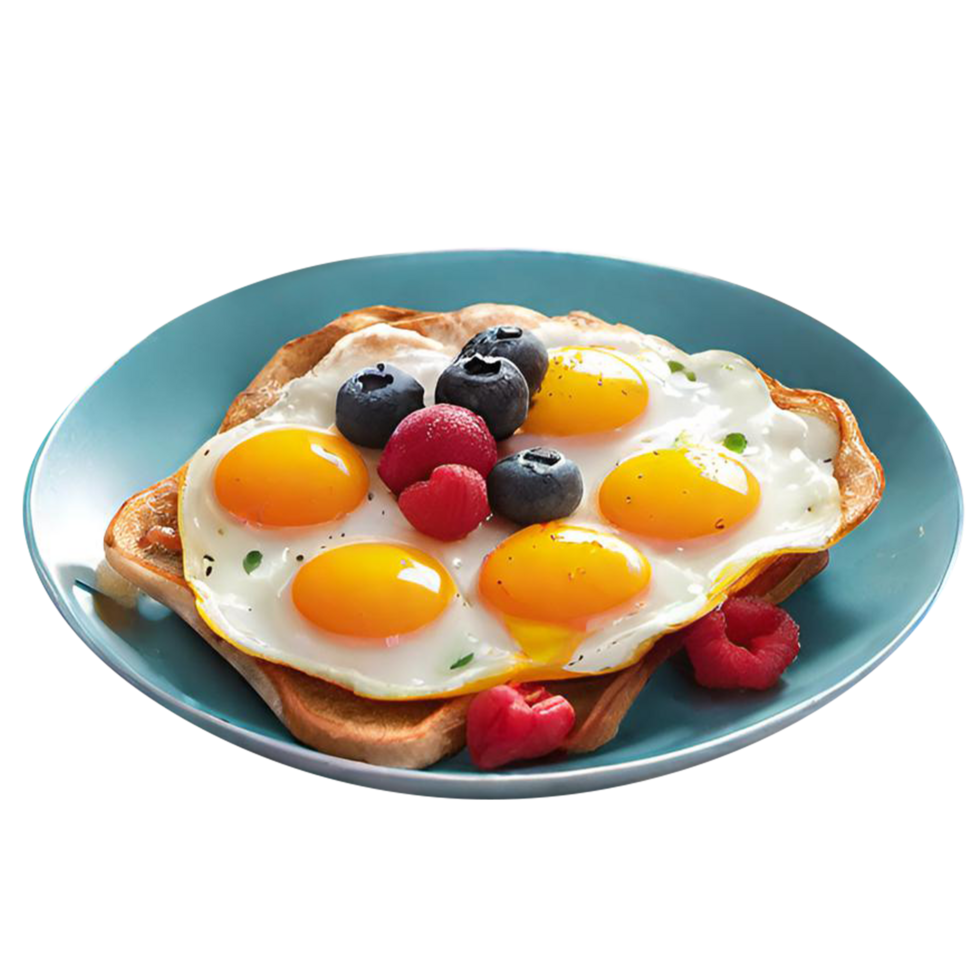 Plate with tasty breakfast png