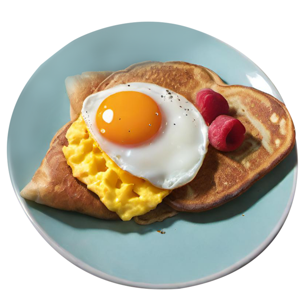 Plate with tasty breakfast png