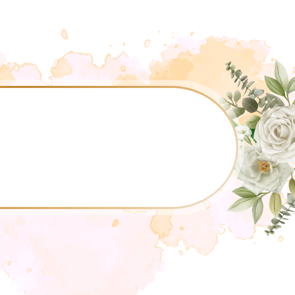 white flowers wedding invitation card png