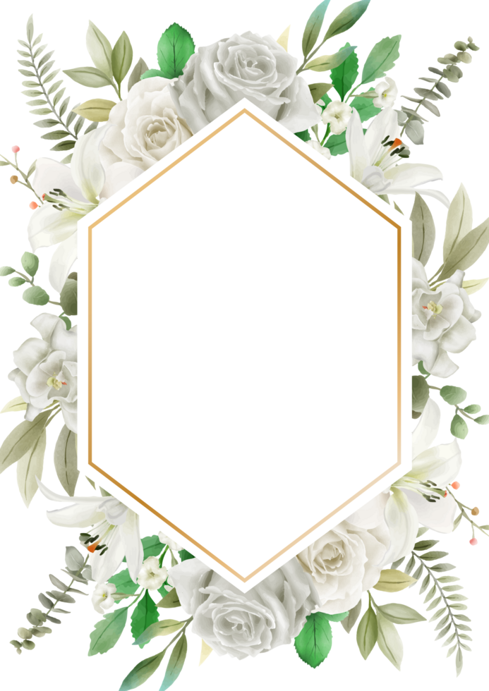 blanco flores Boda invitación tarjeta png