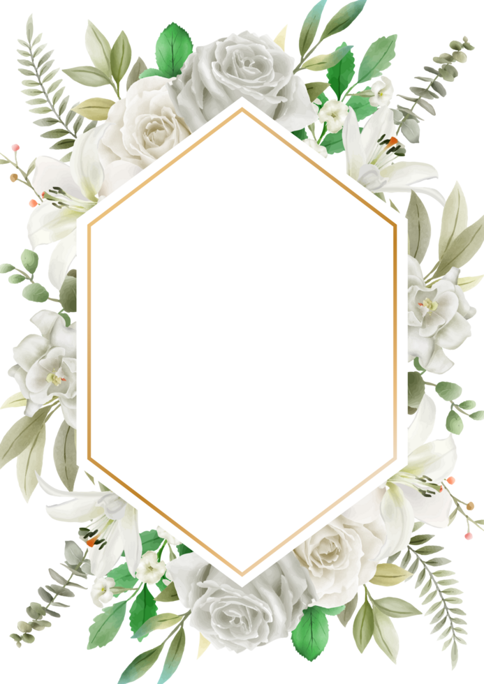 blanco flores Boda invitación tarjeta png