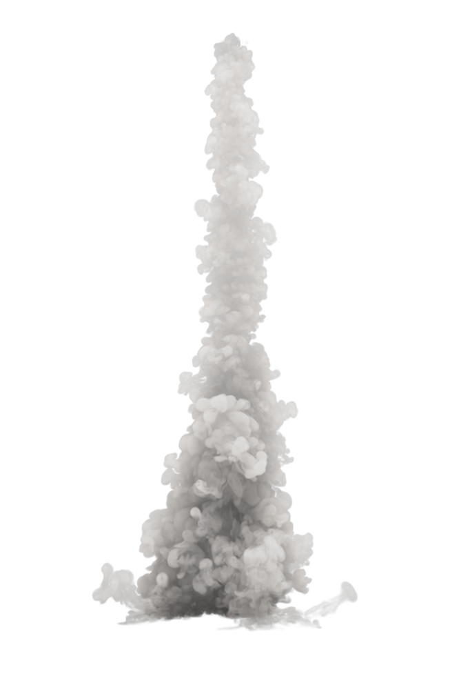 Smoke of rocket launch on transparent background png