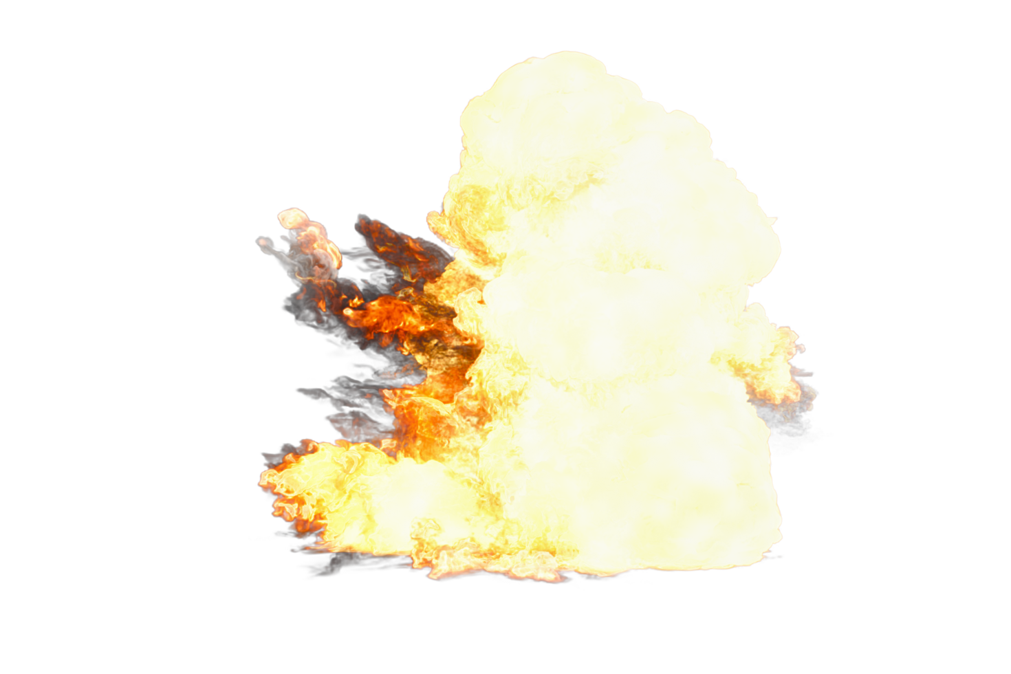 Battle ship muzzle flash on transparent background png