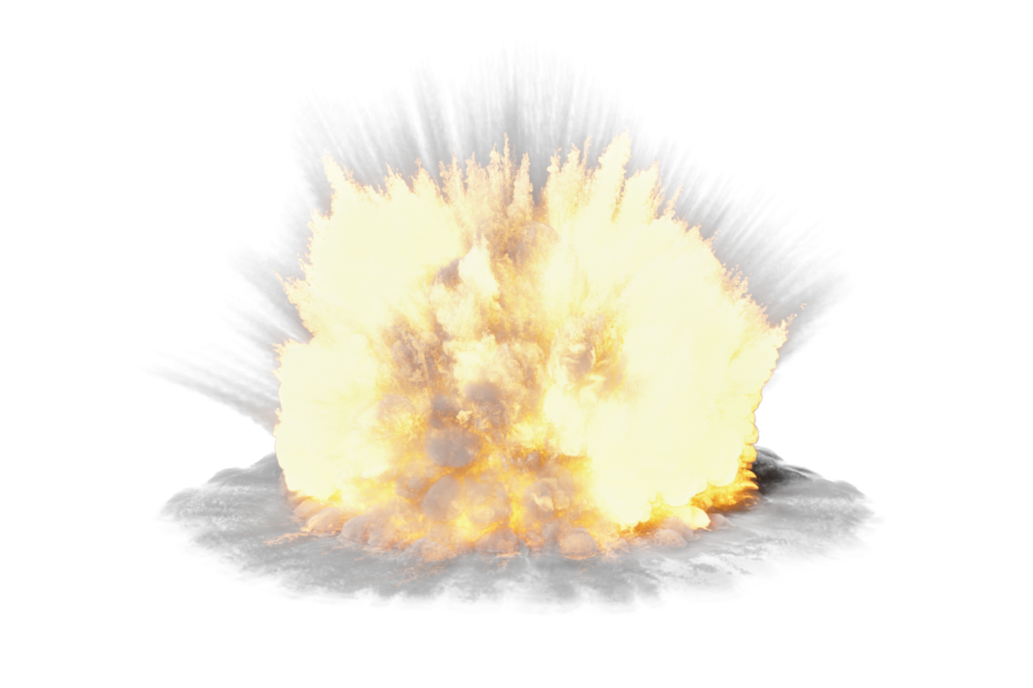Artillery explosion on transparent background png
