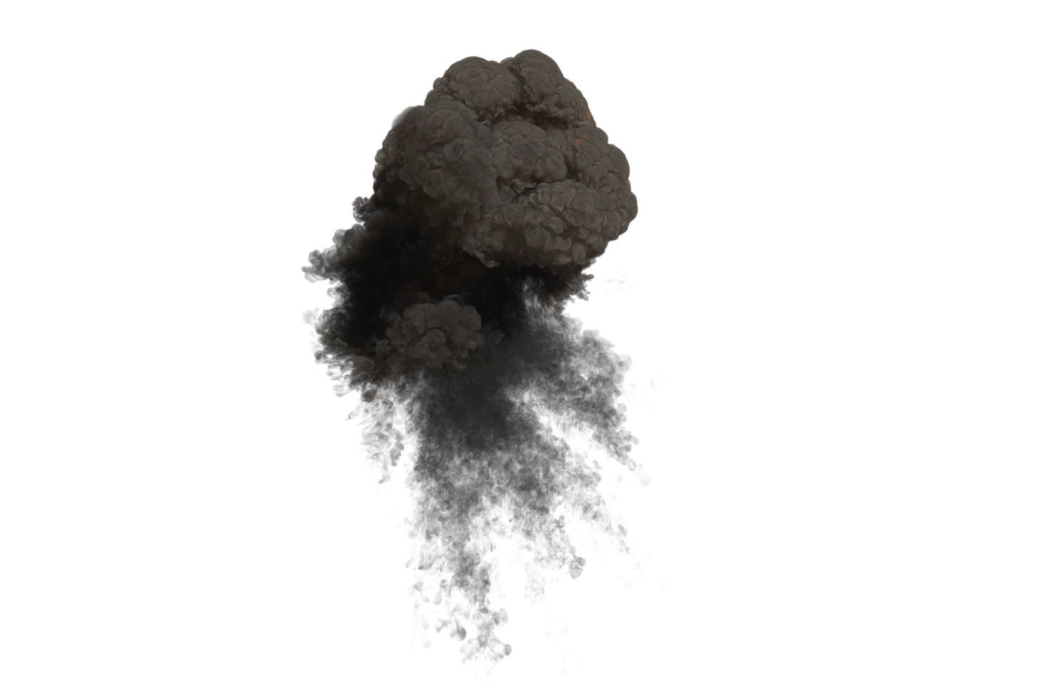 Aerial explosion on transparent background png