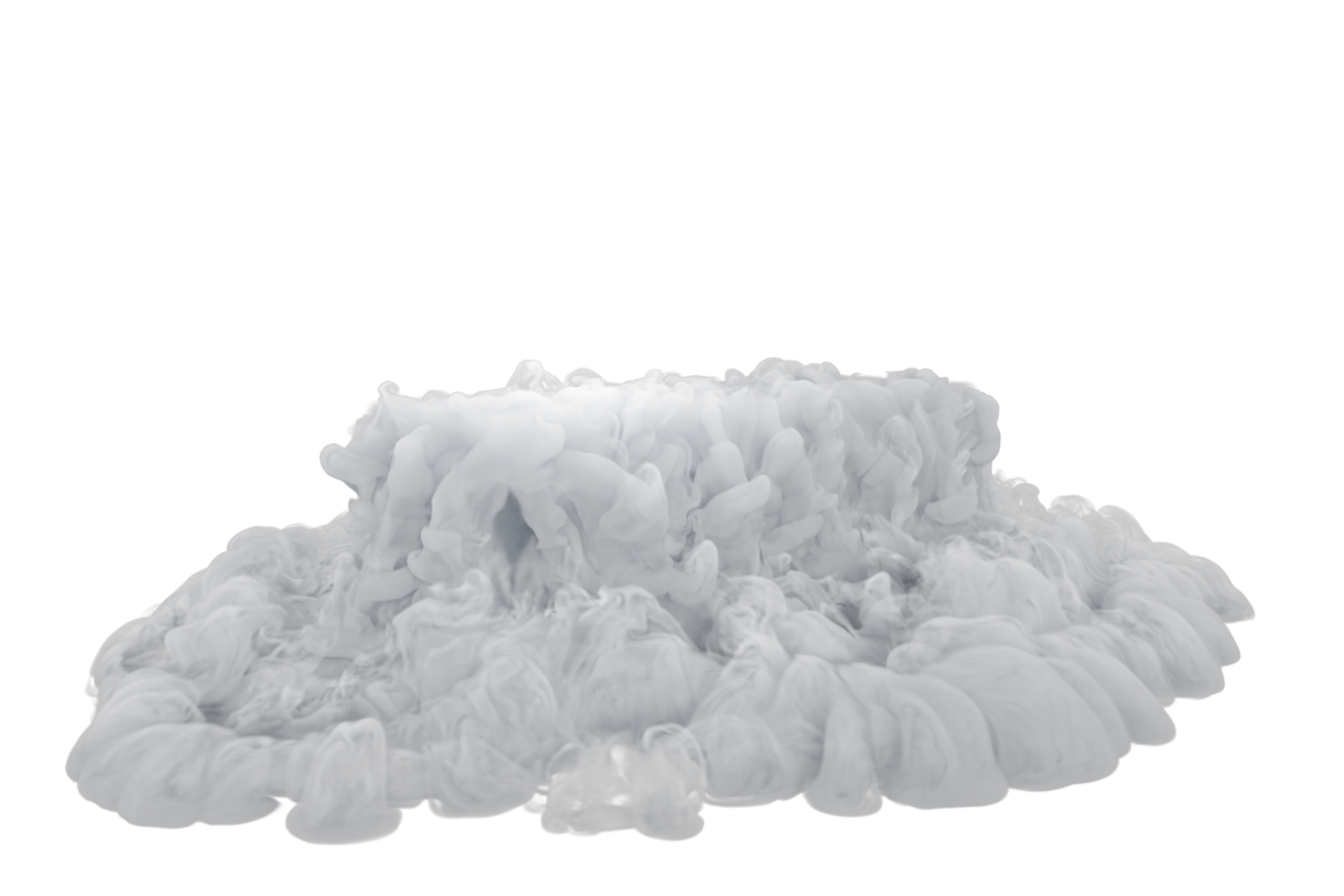 Dry ice smoke with podiums on transparent background png