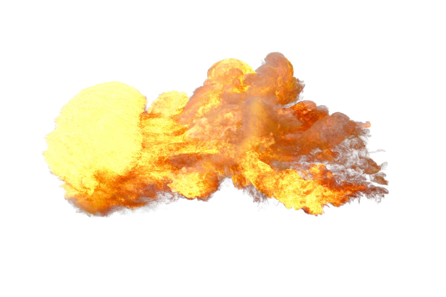 Battle ship muzzle flash on transparent background png