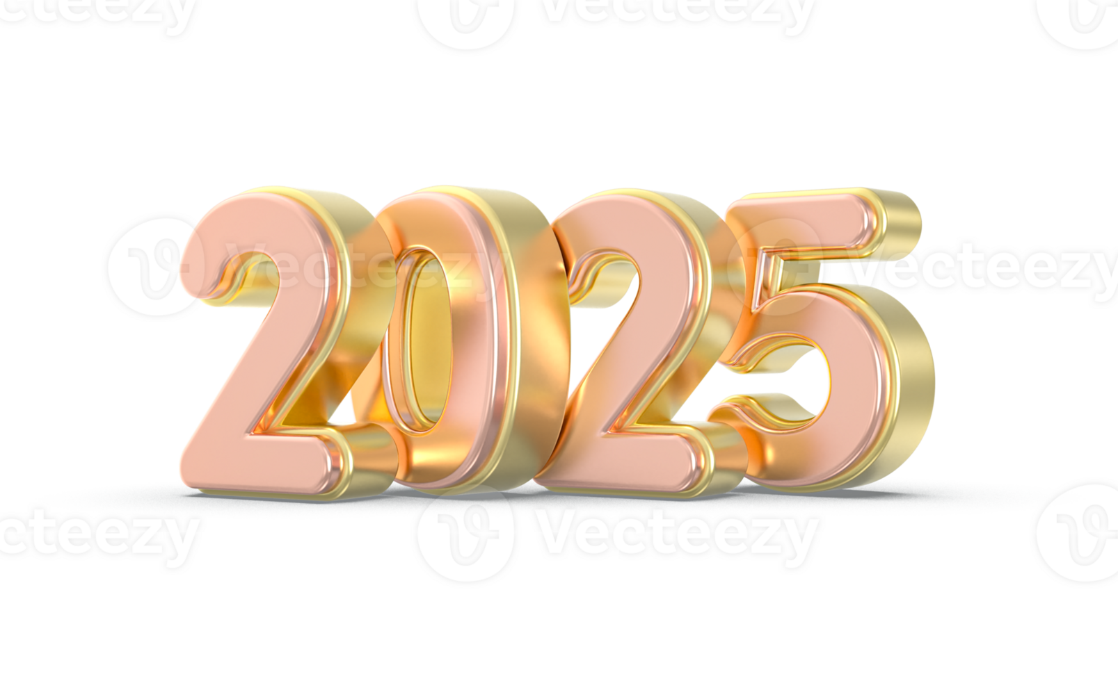 Happy New Year Number 2025 3d Render png