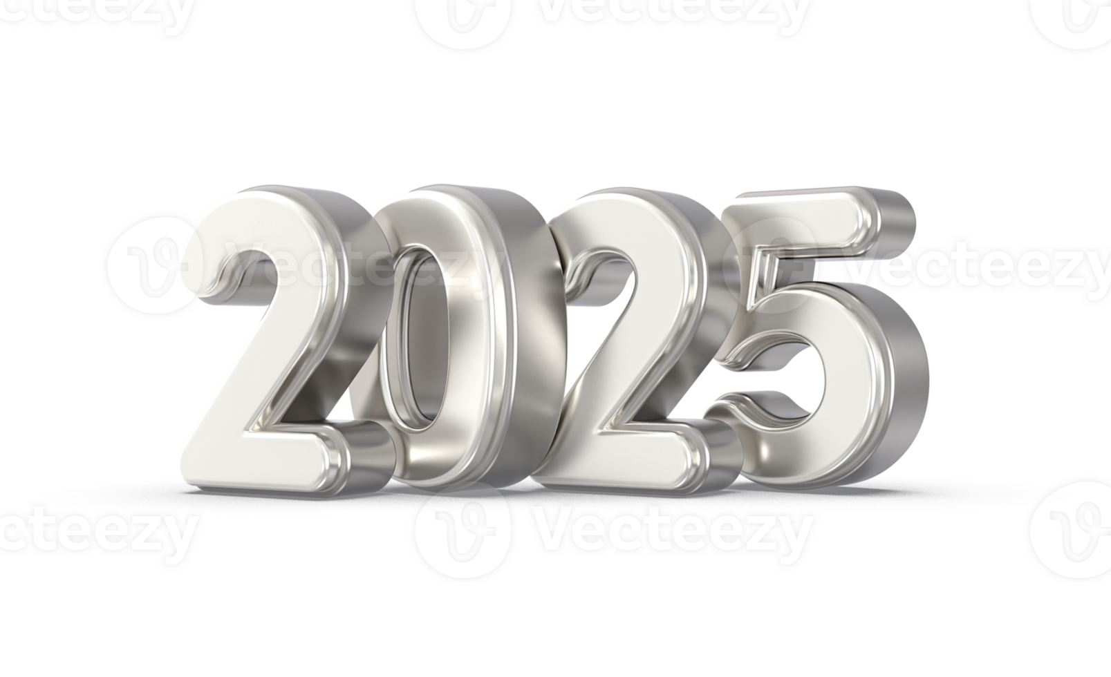 Happy New Year Number 2025 3d Render png
