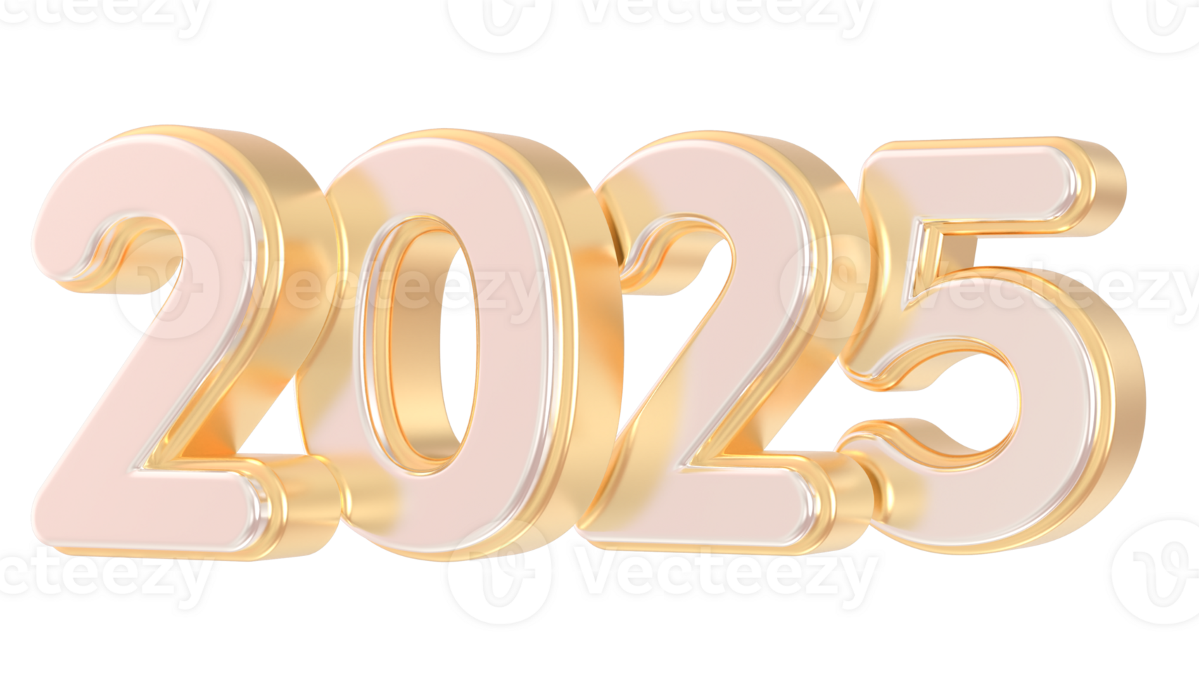 Happy New Year Number 2025 3d Render png