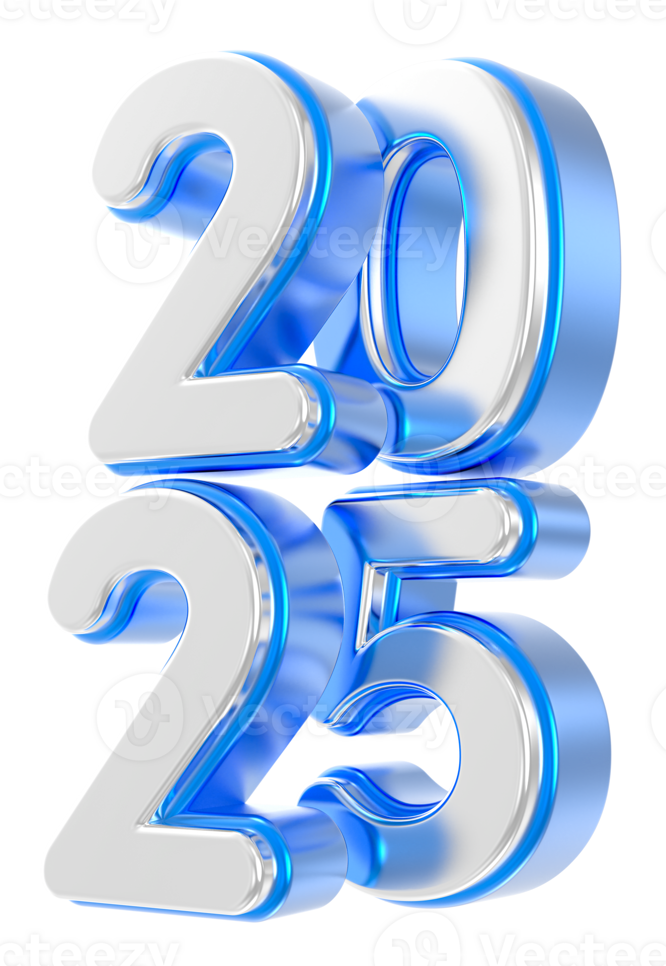 Happy New Year Number 2025 3d Render 43274090 PNG