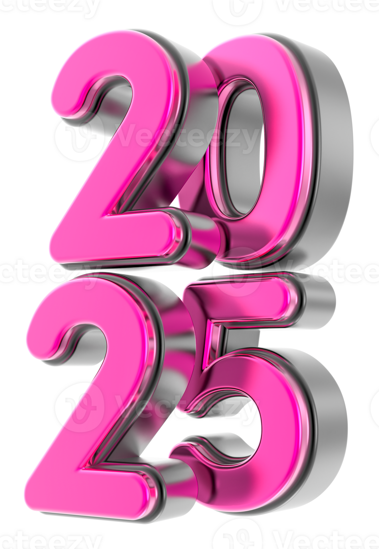 Happy New Year Number 2025 3d Render 43274105 PNG