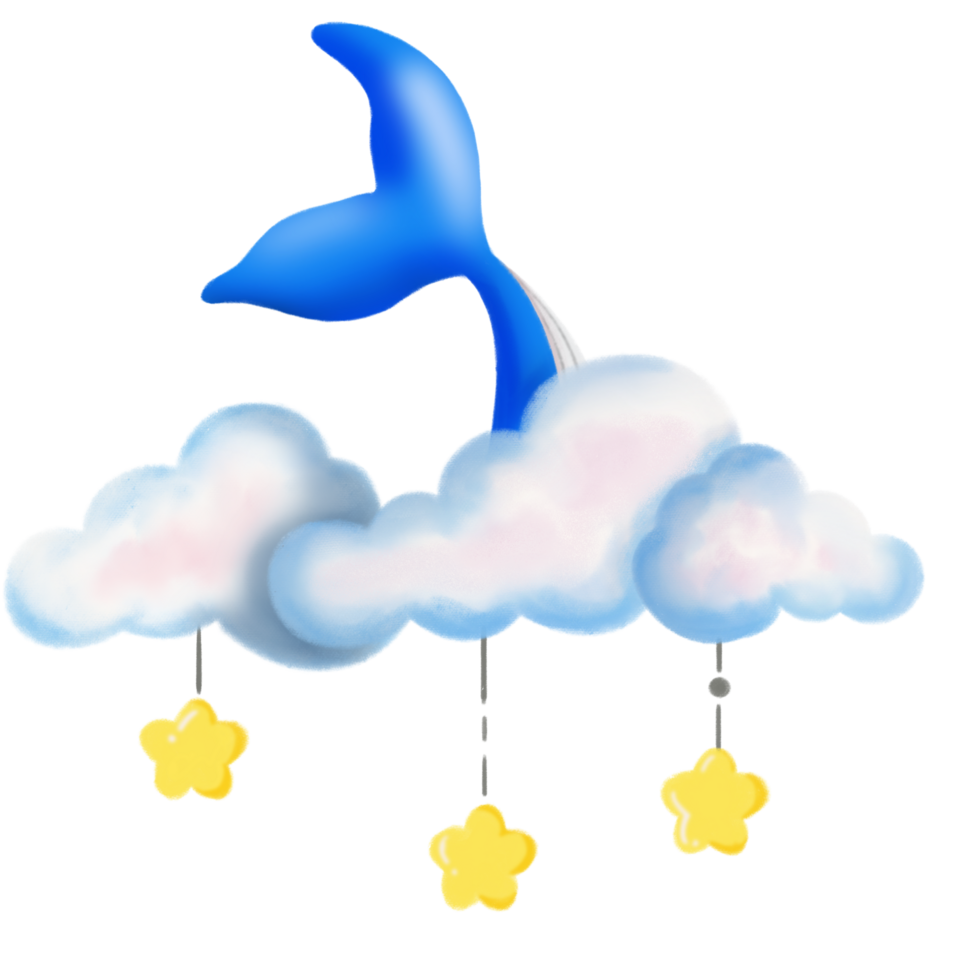 cloud little star and tail whale png