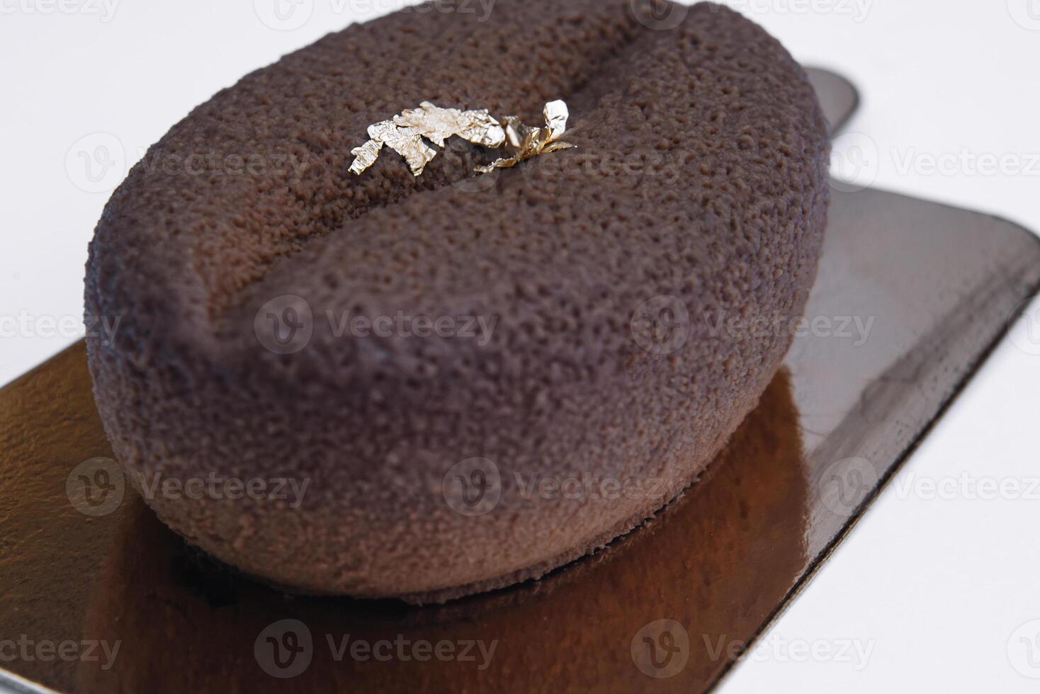 Chocolate brownies dessert on white background. photo