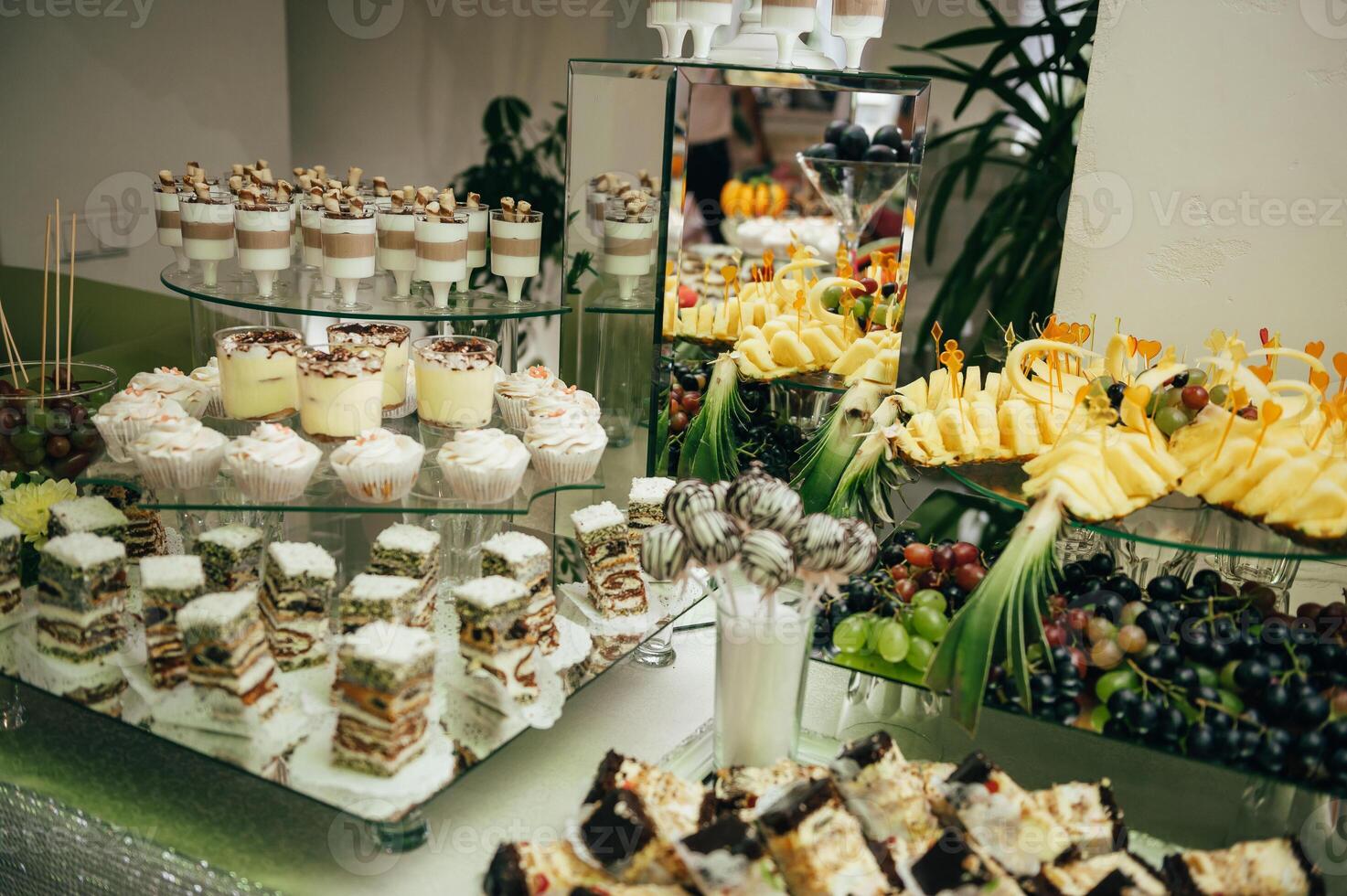 Delicious sweets on candy buffet. Candy bar photo