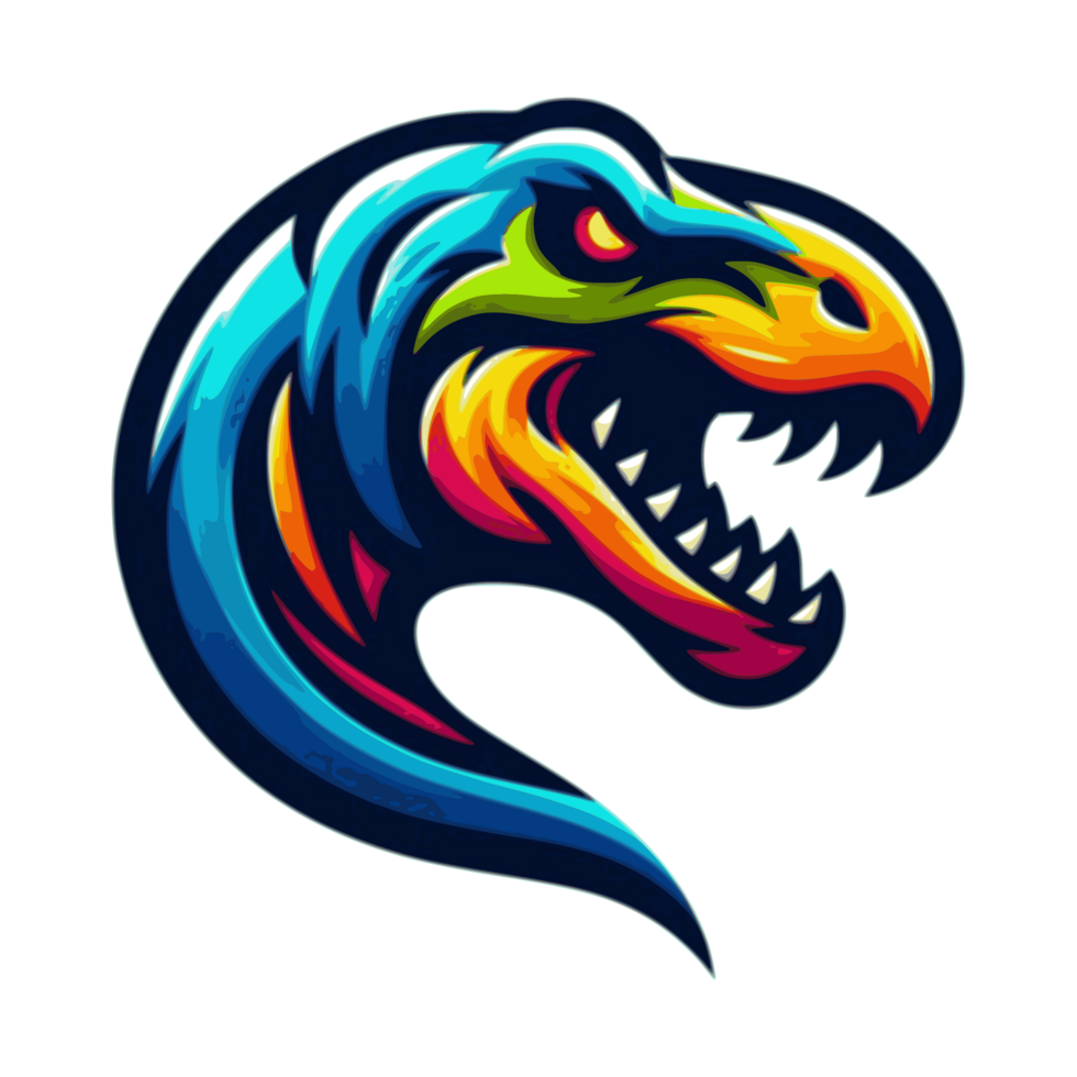 menacing dinosaur head T-Rex creature suitable for a logo esport gaming png