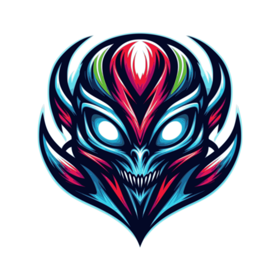 alien head menacing creature suitable for a T shirt design png