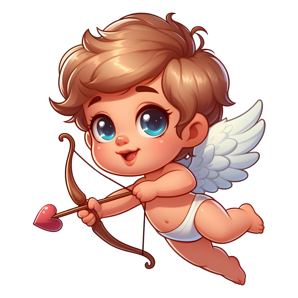adorable cupid in cartoon style png