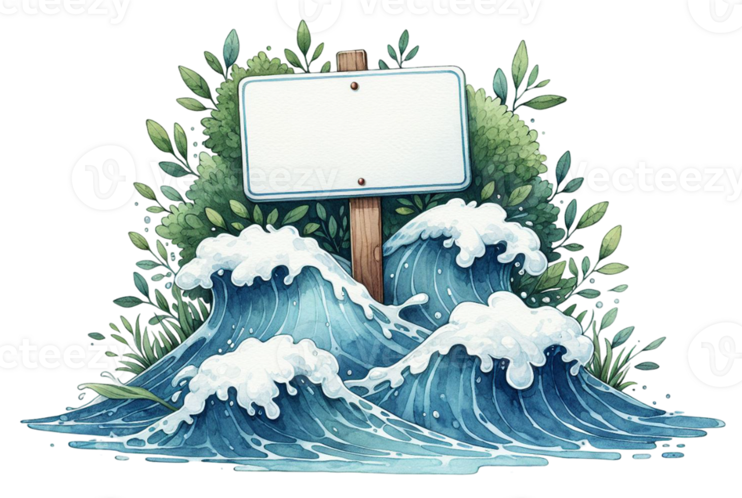 aigenerated sign on the ocean with waves png