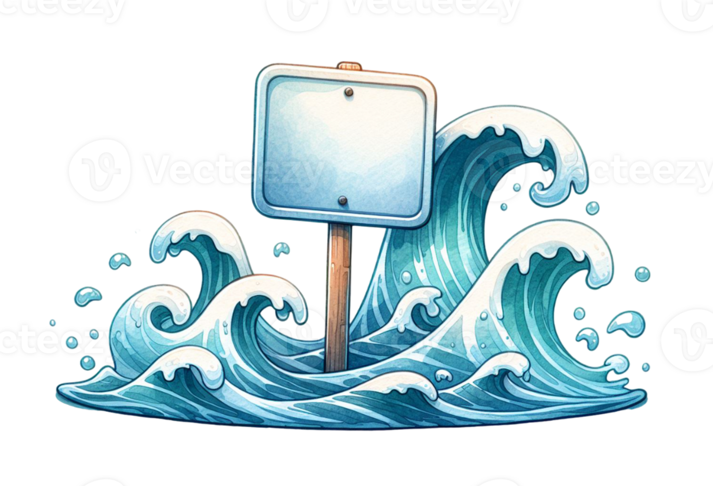 aigenerated sign on the ocean with waves png