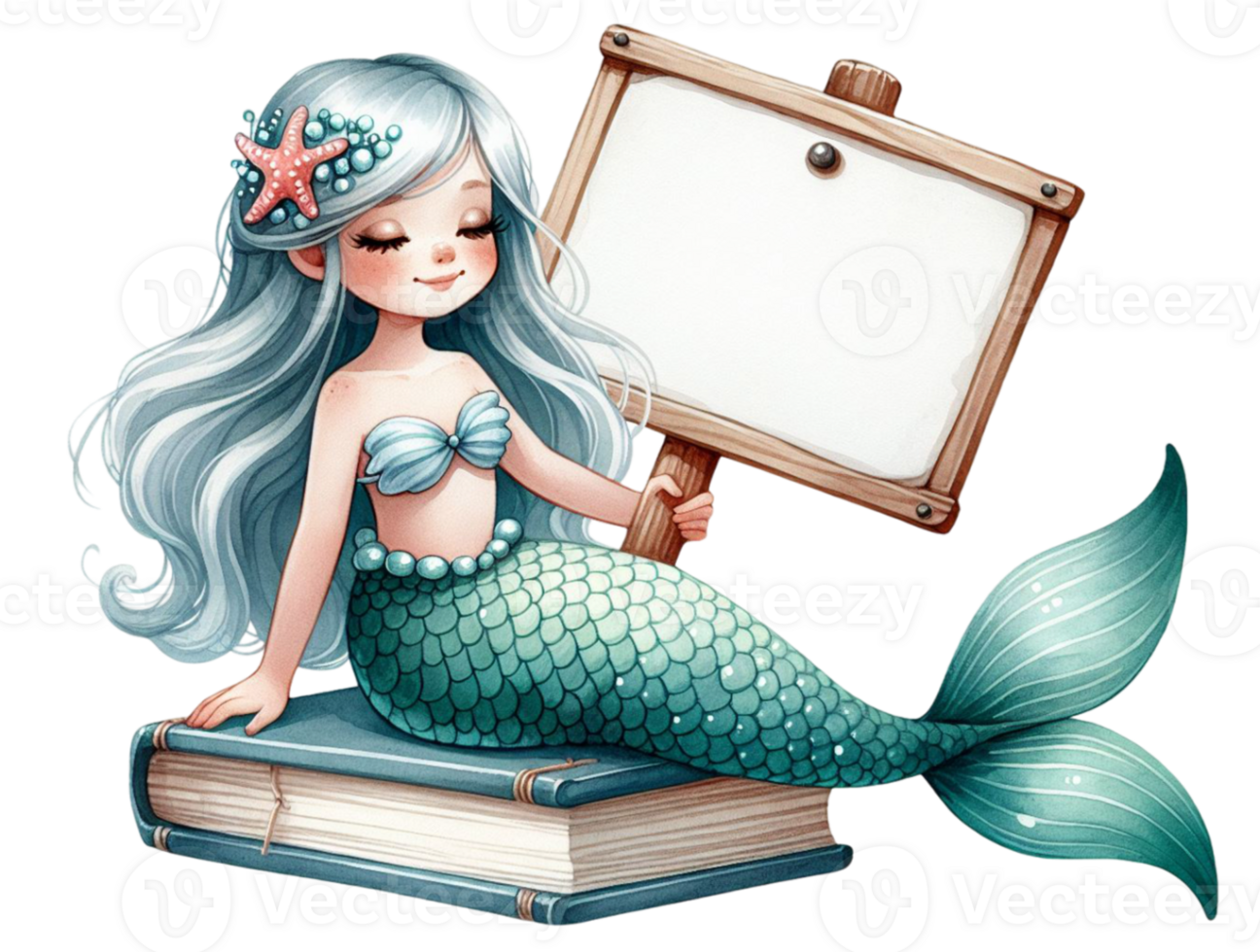 aigenerated mermaid with a sign png