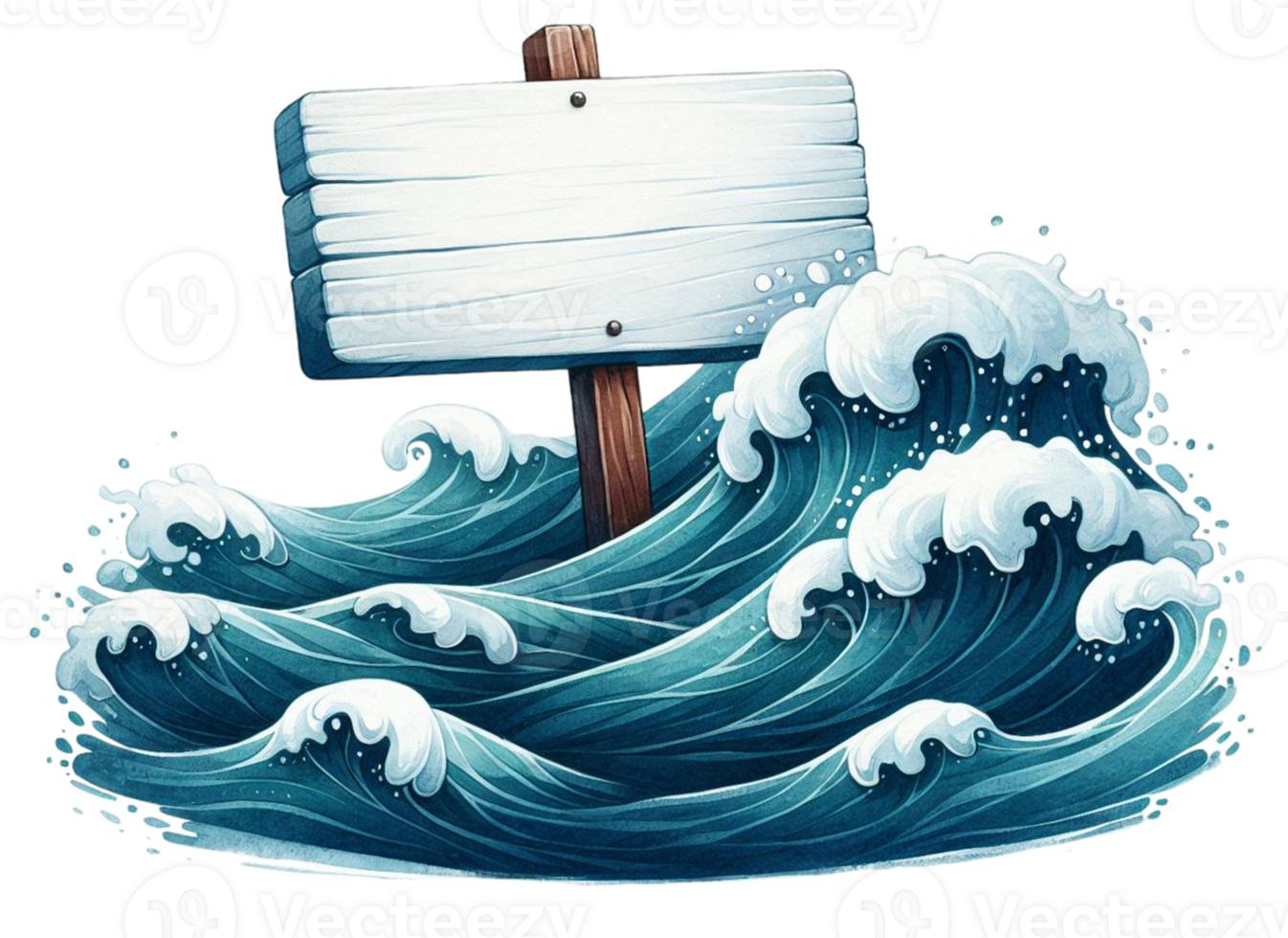 aigenerated sign on the ocean with waves png
