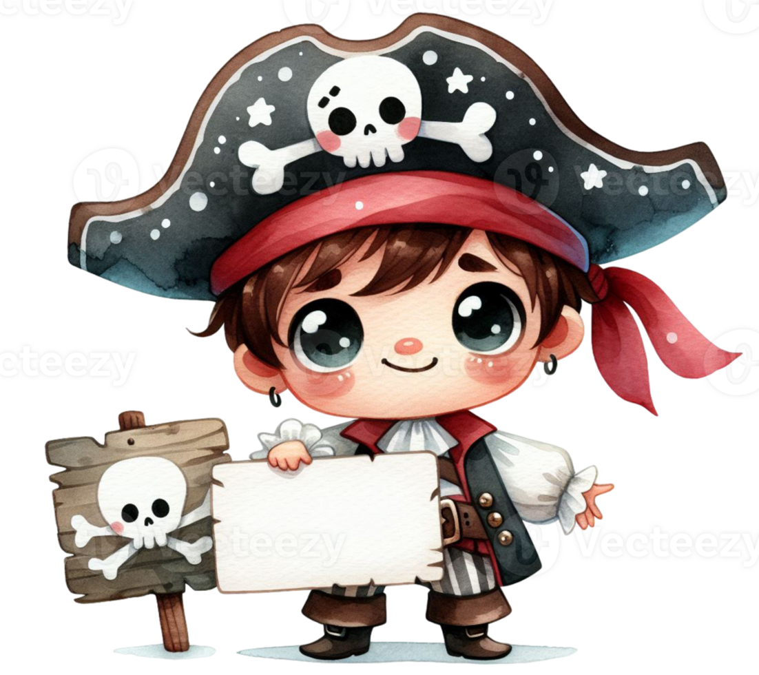 aigenerated pirate holding a sign png
