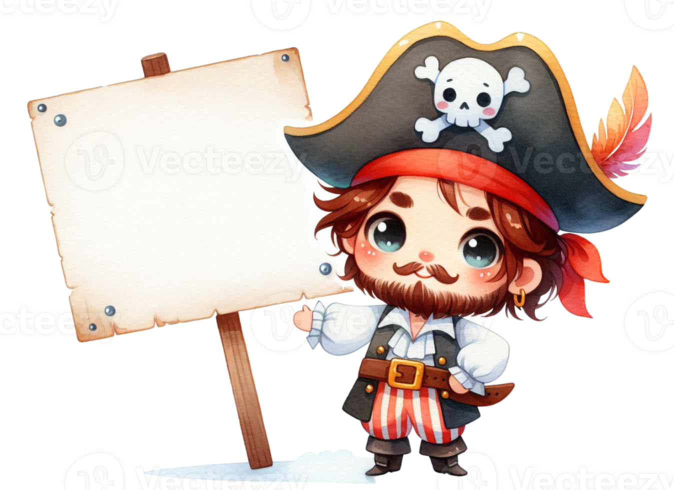 aigenerated pirate holding a sign png
